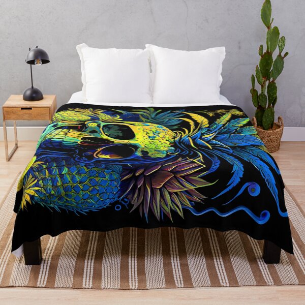 Item preview, Trippy Tropical Pineapple Skull Retro Art designed and sold by MindWave THC.