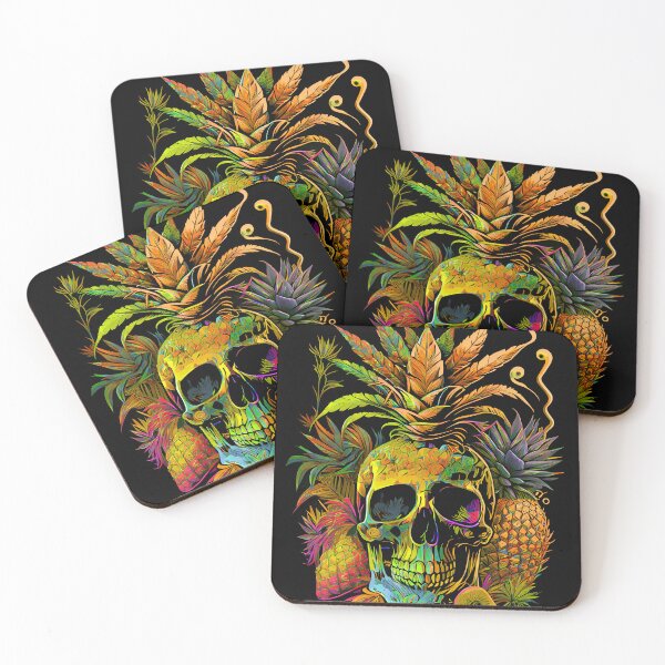Item preview, Trippy Tropical Pineapple Skull Retro Art designed and sold by MindWave THC.