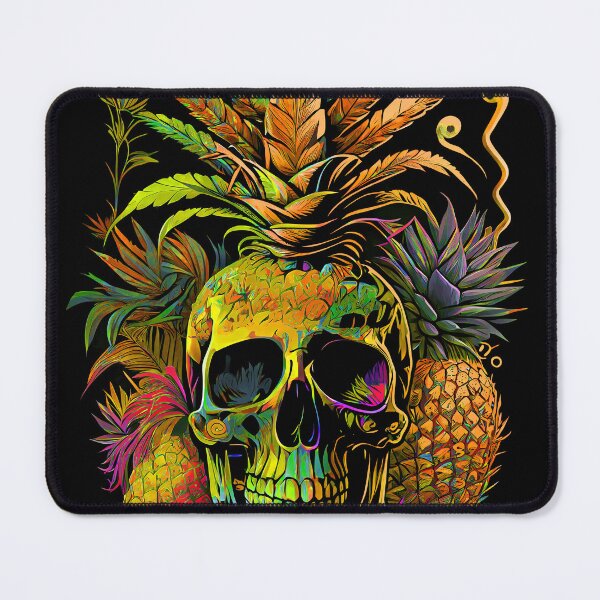 Item preview, Trippy Tropical Pineapple Skull Retro Art designed and sold by MindWave THC.