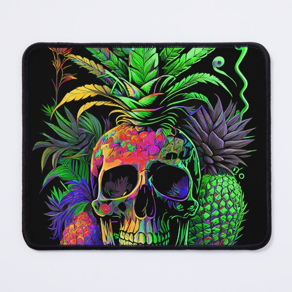 Item preview, Trippy Tropical Pineapple Skull Retro Art designed and sold by MindWave THC.