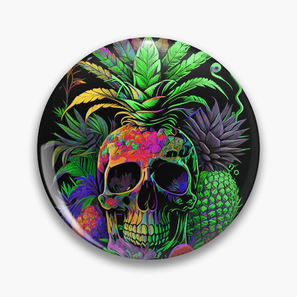 Item preview, Trippy Tropical Pineapple Skull Retro Art designed and sold by MindWave THC.