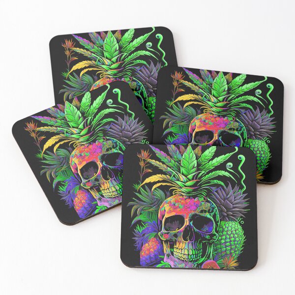 Item preview, Trippy Tropical Pineapple Skull Retro Art designed and sold by MindWave THC.