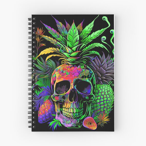 Item preview, Trippy Tropical Pineapple Skull Retro Art designed and sold by MindWave THC.