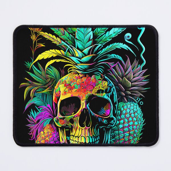 Item preview, Trippy Tropical Pineapple Skull Retro Art designed and sold by MindWave THC.