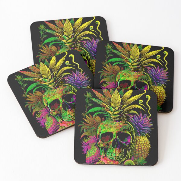 Item preview, Trippy Tropical Pineapple Skull Retro Art designed and sold by MindWave THC.