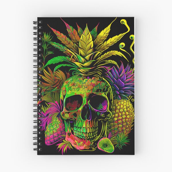 Item preview, Trippy Tropical Pineapple Skull Retro Art designed and sold by MindWave THC.