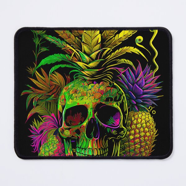 Item preview, Trippy Tropical Pineapple Skull Retro Art designed and sold by MindWave THC.