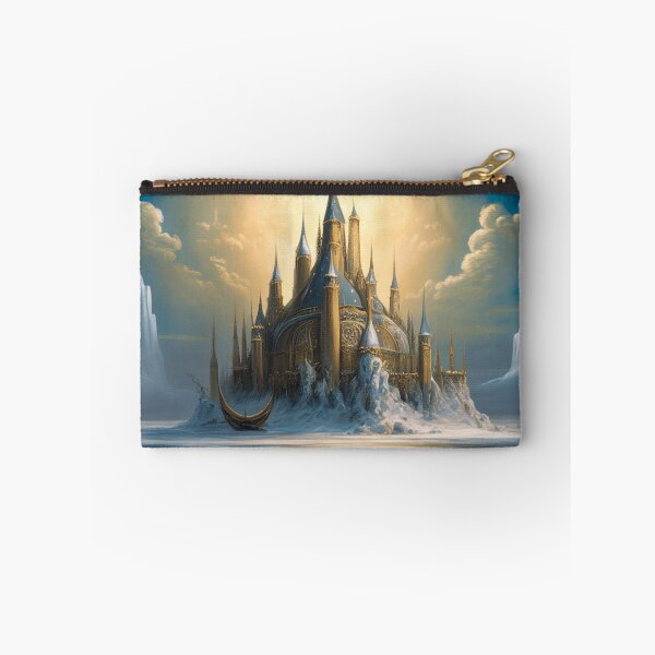 Item preview, Golden Castle on a Frozen Lake - Fantasy Art designed and sold by FantasyFusion.