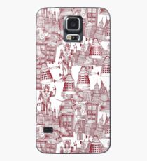 walking doodle toile de jouy red Case/Skin for Samsung Galaxy