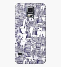walking doodle toile de jouy blue Case/Skin for Samsung Galaxy