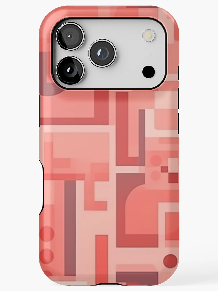 Thumbnail 1 of 4, iPhone Case, Pink Overlapping Rectangles Pattern designed and sold by RooArtistry.