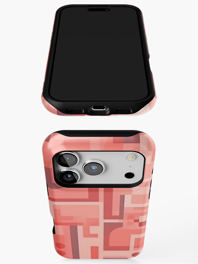 Thumbnail 3 of 4, iPhone Case, Pink Overlapping Rectangles Pattern designed and sold by RooArtistry.