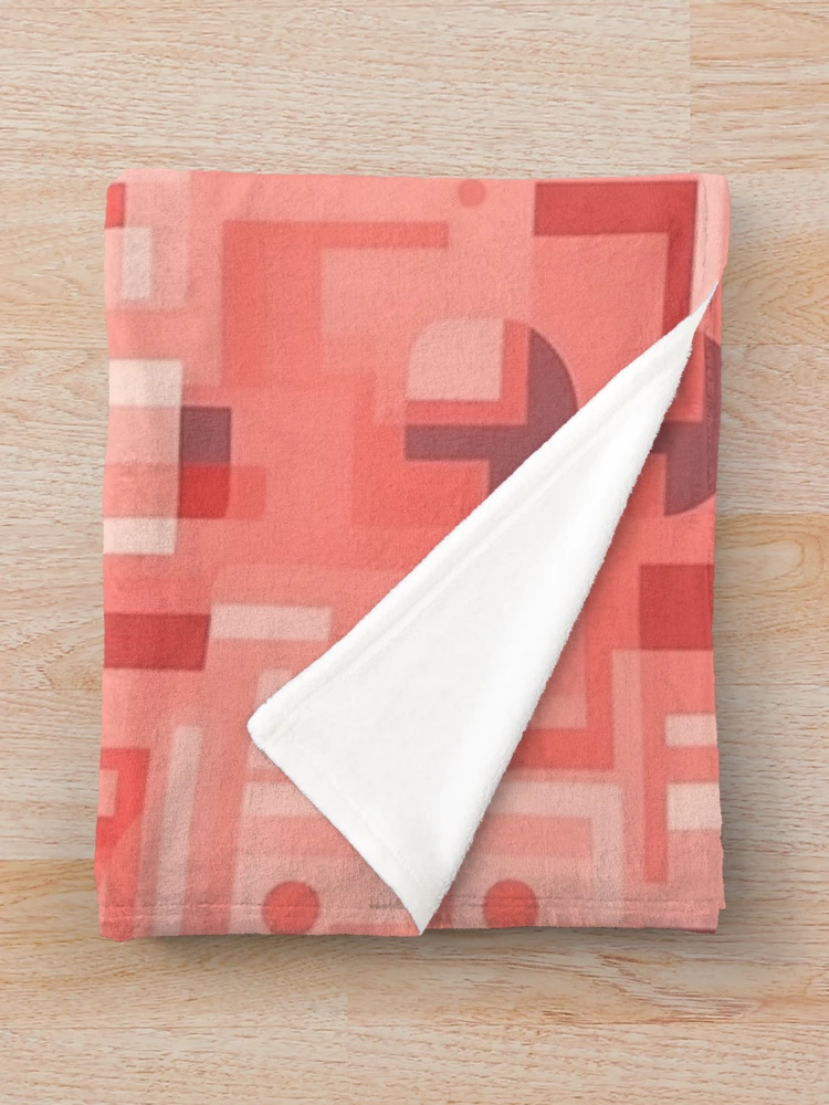 Thumbnail 3 of 6, Throw Blanket, Pink Overlapping Rectangles Pattern designed and sold by RooArtistry.