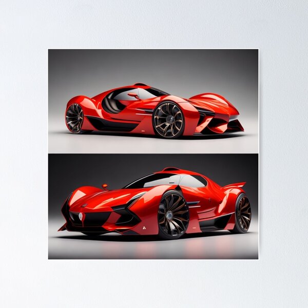 Item preview, Italian Stallions Red Supercars in Automotive Collage designed and sold by Michael Voyler.