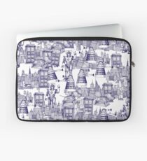 walking doodle toile de jouy blue Laptop Sleeve