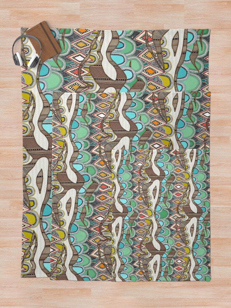 Thumbnail 5 of 6, Throw Blanket, abstract animal print designed and sold by scrummy.