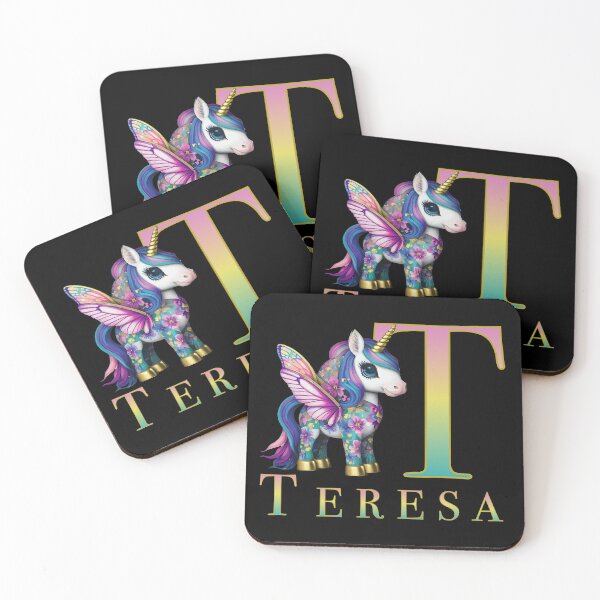 Item preview, Teresa name with a cute unicorn designed and sold by Lubellebubble20.