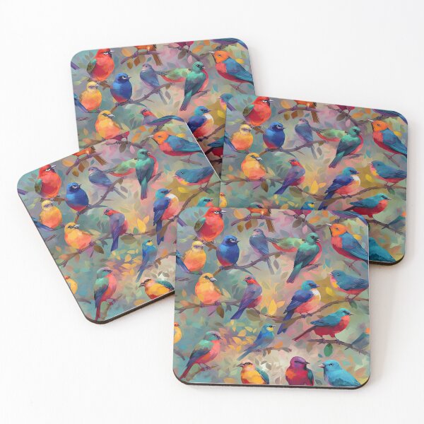 Item preview, Everybirdy Colorful Birds Pattern designed and sold by Pixel  Playground.