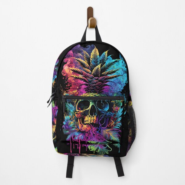 Item preview, Trippy Tropical Pineapple Skull Splashing Abstract Retro Art designed and sold by MindWave THC.