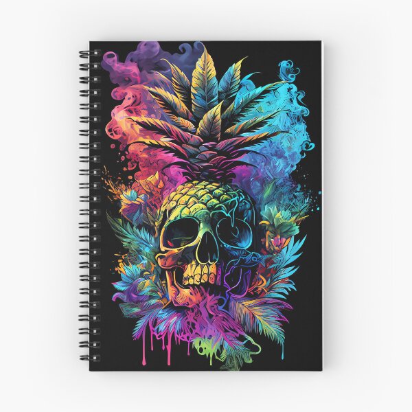 Item preview, Trippy Tropical Pineapple Skull Splashing Abstract Retro Art designed and sold by MindWave THC.