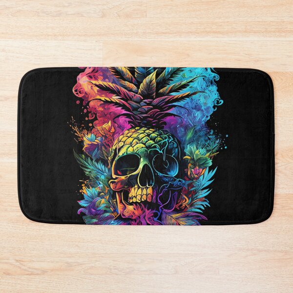 Item preview, Trippy Tropical Pineapple Skull Splashing Abstract Retro Art designed and sold by MindWave THC.