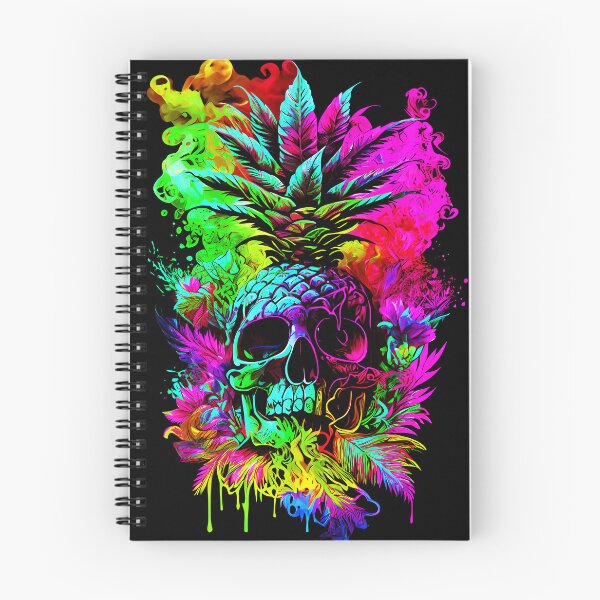 Item preview, Trippy Tropical Pineapple Skull Splashing Abstract Retro Art designed and sold by MindWave THC.