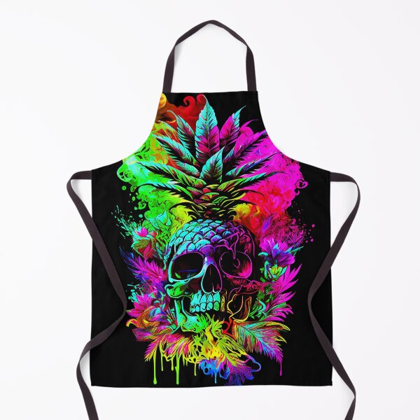 Item preview, Trippy Tropical Pineapple Skull Splashing Abstract Retro Art designed and sold by MindWave THC.