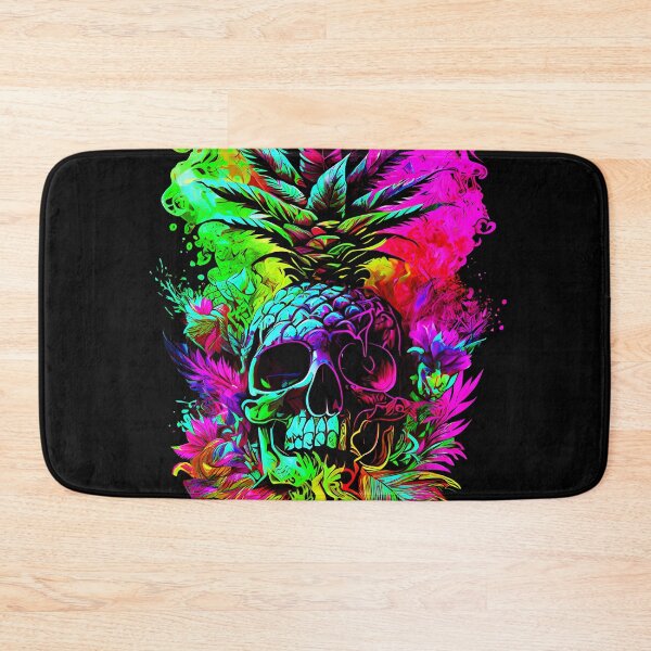Item preview, Trippy Tropical Pineapple Skull Splashing Abstract Retro Art designed and sold by MindWave THC.