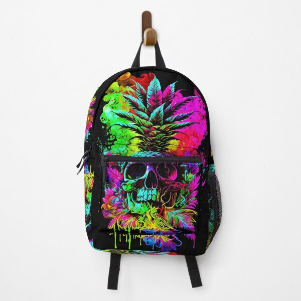 Item preview, Trippy Tropical Pineapple Skull Splashing Abstract Retro Art designed and sold by MindWave THC.