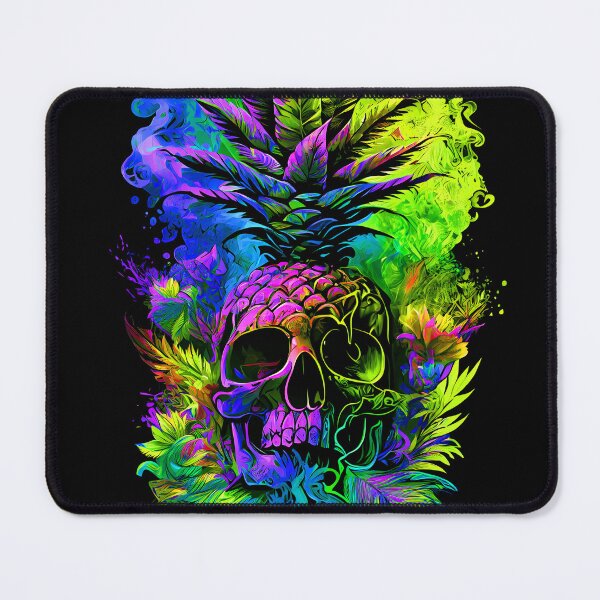 Item preview, Trippy Tropical Pineapple Skull Splashing Abstract Retro Art designed and sold by MindWave THC.