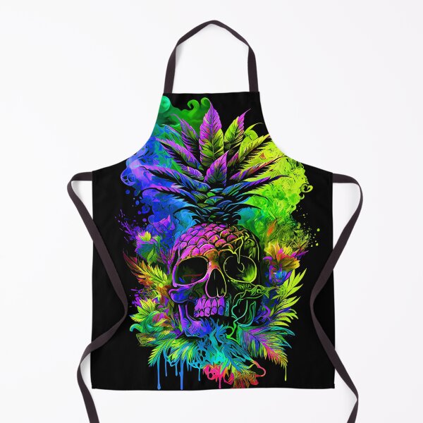 Item preview, Trippy Tropical Pineapple Skull Splashing Abstract Retro Art designed and sold by MindWave THC.