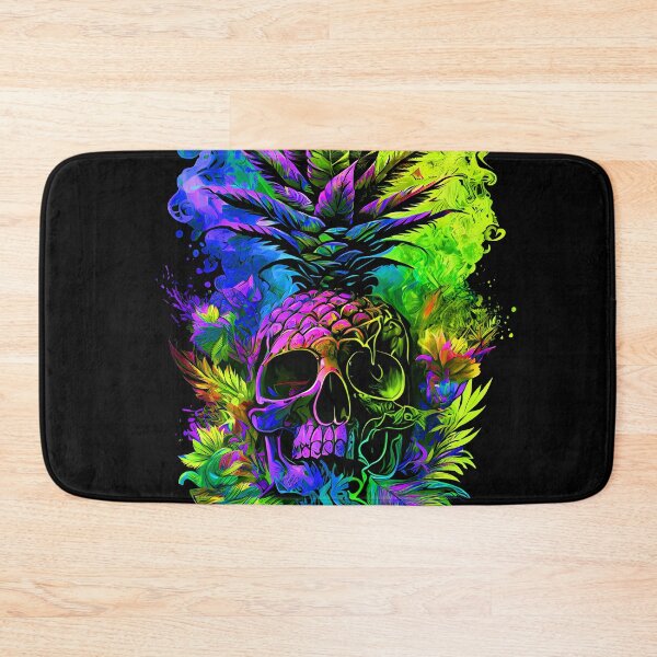Item preview, Trippy Tropical Pineapple Skull Splashing Abstract Retro Art designed and sold by MindWave THC.