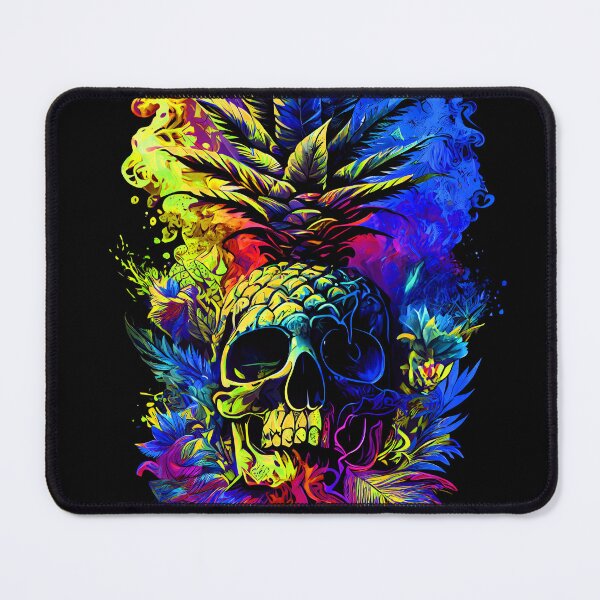 Item preview, Trippy Tropical Pineapple Skull Splashing Abstract Retro Art designed and sold by MindWave THC.