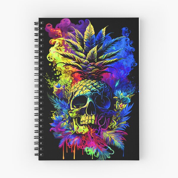 Item preview, Trippy Tropical Pineapple Skull Splashing Abstract Retro Art designed and sold by MindWave THC.