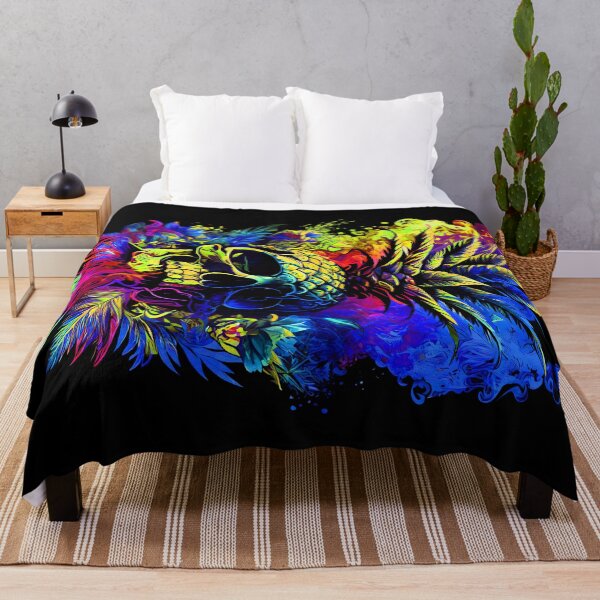 Item preview, Trippy Tropical Pineapple Skull Splashing Abstract Retro Art designed and sold by MindWave THC.