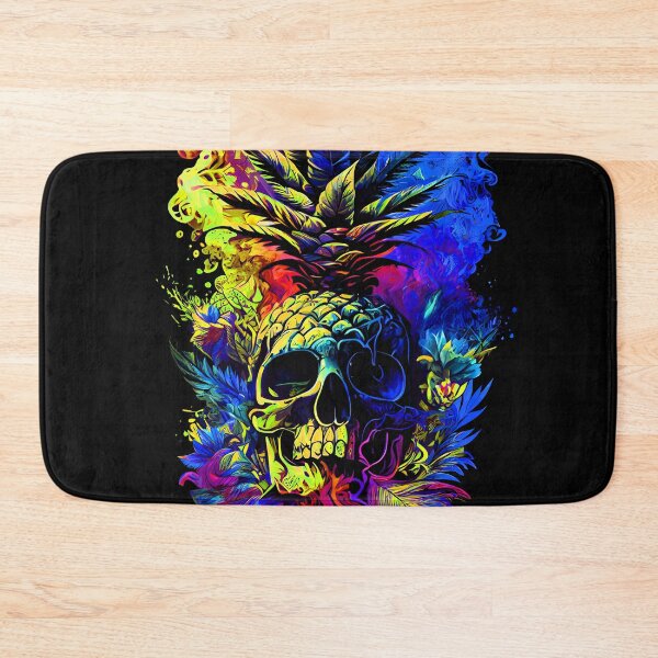 Item preview, Trippy Tropical Pineapple Skull Splashing Abstract Retro Art designed and sold by MindWave THC.