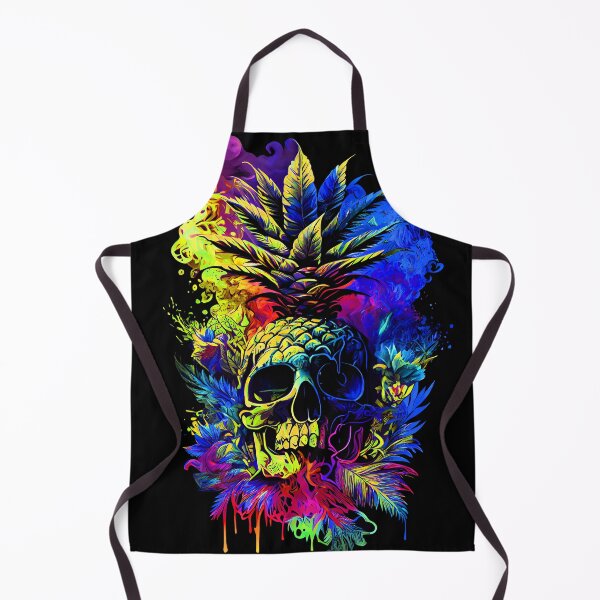 Item preview, Trippy Tropical Pineapple Skull Splashing Abstract Retro Art designed and sold by MindWave THC.