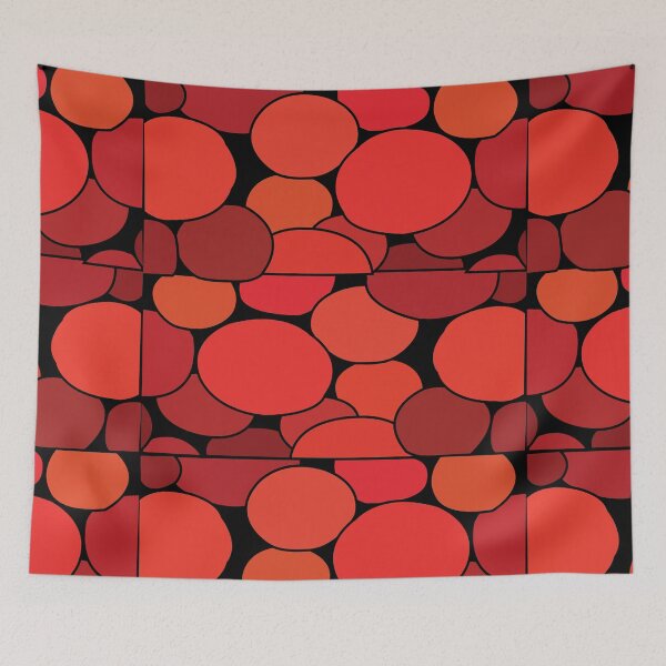 Item preview, Red Circle Half Circle Geometric Pattern designed and sold by Nisha Prabhu.