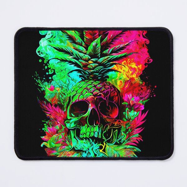 Item preview, Trippy Tropical Pineapple Skull Splashing Abstract Retro Art designed and sold by MindWave THC.
