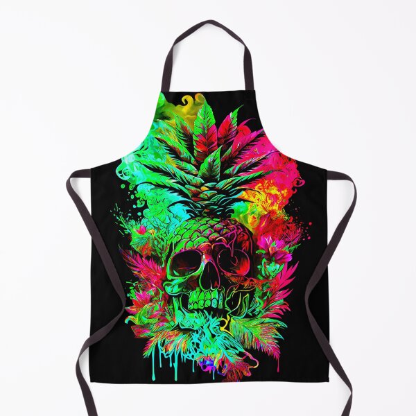 Item preview, Trippy Tropical Pineapple Skull Splashing Abstract Retro Art designed and sold by MindWave THC.