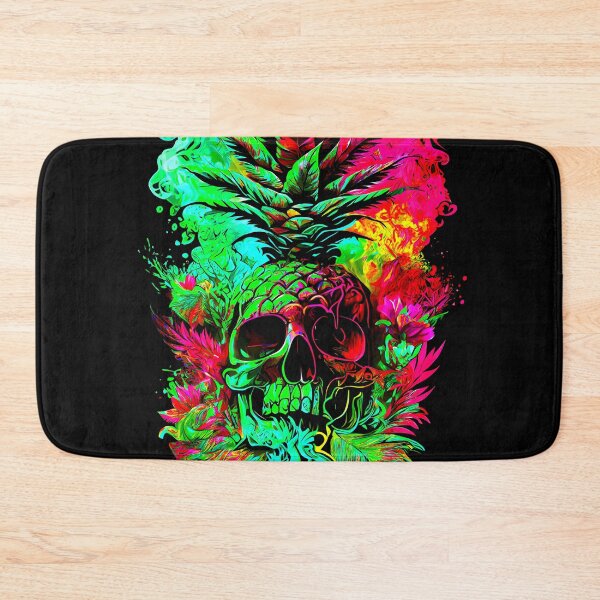 Item preview, Trippy Tropical Pineapple Skull Splashing Abstract Retro Art designed and sold by MindWave THC.
