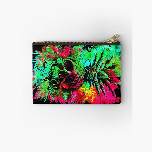 Item preview, Trippy Tropical Pineapple Skull Splashing Abstract Retro Art designed and sold by MindWave THC.