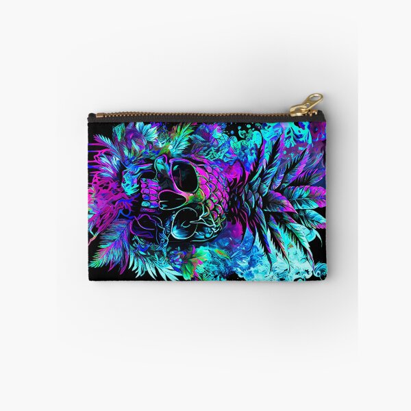 Item preview, Trippy Tropical Pineapple Skull Splashing Abstract Retro Art designed and sold by MindWave THC.