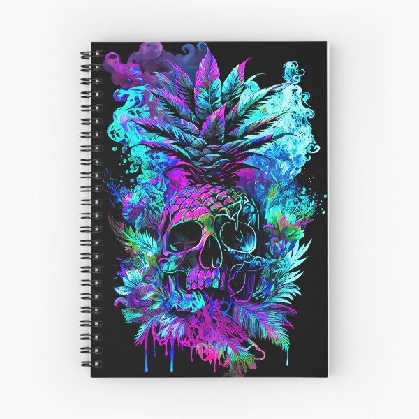 Item preview, Trippy Tropical Pineapple Skull Splashing Abstract Retro Art designed and sold by MindWave THC.
