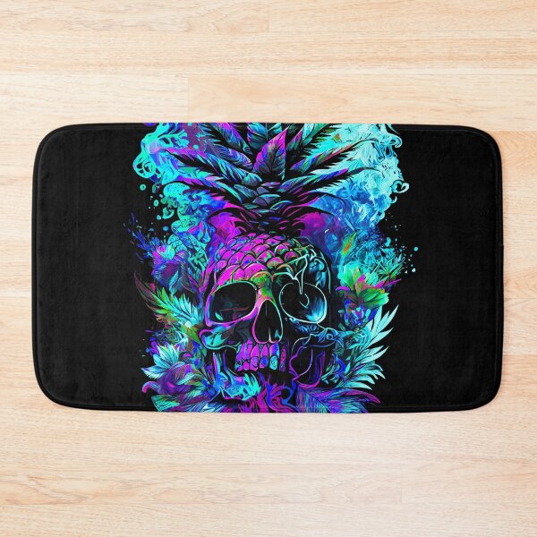 Item preview, Trippy Tropical Pineapple Skull Splashing Abstract Retro Art designed and sold by MindWave THC.