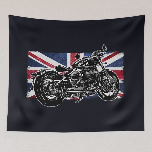 Item preview, Bobber Motorcycle | Great Britain Flag | Custom Classic Motorcycles designed and sold by SW Longwave.