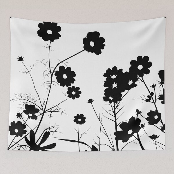 Item preview, Black and white daisy meadow designed and sold by ellaphanta.