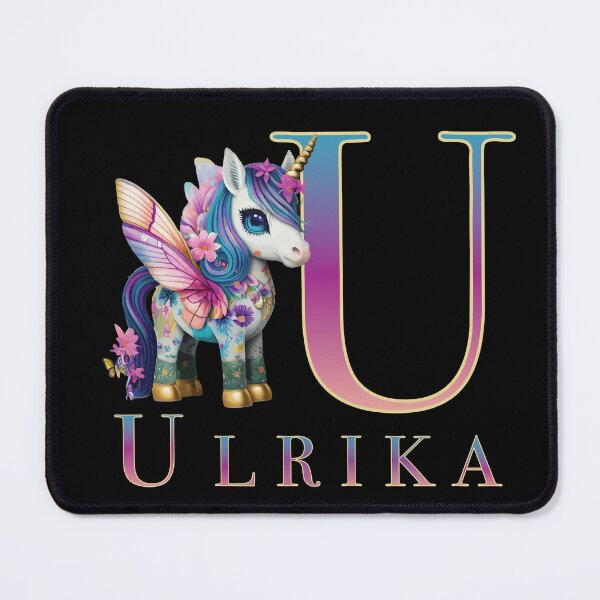 Item preview, Ulrika name with a cute unicorn designed and sold by Lubellebubble20.