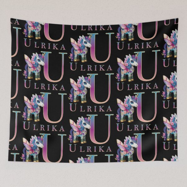 Item preview, Ulrika name with a cute unicorn designed and sold by Lubellebubble20.