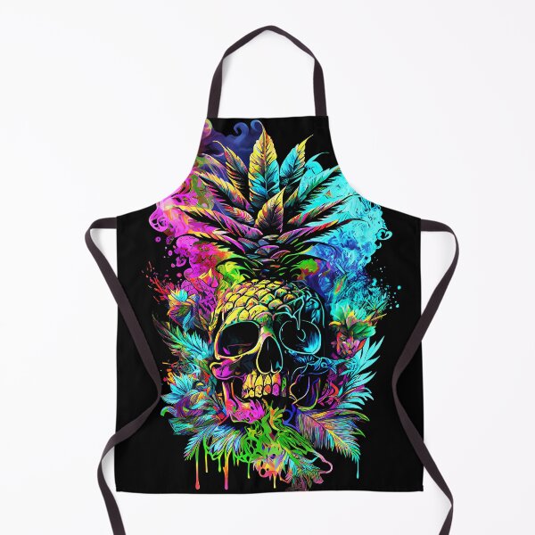 Item preview, Trippy Tropical Pineapple Skull Splashing Abstract Retro Art designed and sold by MindWave THC.